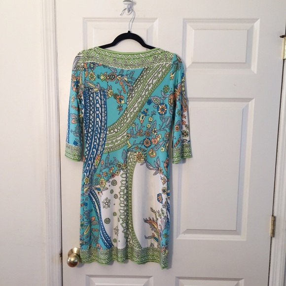 Donna Morgan 3/4 Sleeve Print Dress - Picture 4 of 6